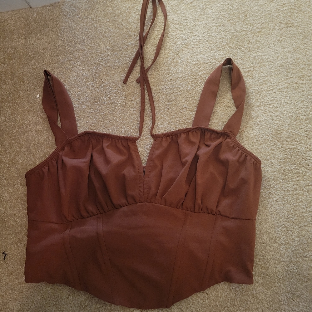 Brown Corset Pacsun Top